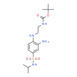 ChemSpider 2D Image | 2-Methyl-2-propanyl (2-{[2-amino-4-(isopropylsulfamoyl)phenyl]amino}ethyl)carbamate | C16H28N4O4S