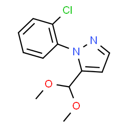 ChemSpider 2D Image | 1-(2-Chlorophenyl)-5-(dimethoxymethyl)-1H-pyrazole | C12H13ClN2O2