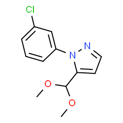 ChemSpider 2D Image | 1-(3-Chlorophenyl)-5-(dimethoxymethyl)-1H-pyrazole | C12H13ClN2O2