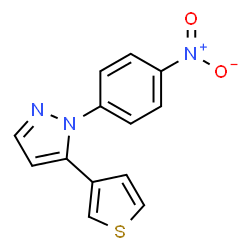 ChemSpider 2D Image | 1-(4-Nitrophenyl)-5-(3-thienyl)-1H-pyrazole | C13H9N3O2S