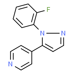 ChemSpider 2D Image | 4-(1-(2-Fluorophenyl)-1H-pyrazol-5-yl)pyridine | C14H10FN3