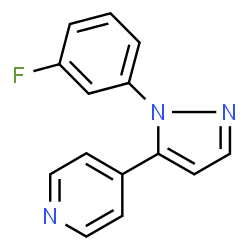 ChemSpider 2D Image | 4-(1-(3-Fluorophenyl)-1H-pyrazol-5-yl)pyridine | C14H10FN3