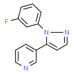 ChemSpider 2D Image | 3-(1-(3-Fluorophenyl)-1H-pyrazol-5-yl)pyridine | C14H10FN3