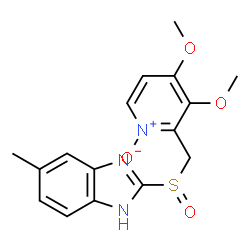 ChemSpider 2D Image | 2-{[(3,4-Dimethoxy-1-oxido-2-pyridinyl)methyl]sulfinyl}-5-methyl-1H-benzimidazole | C16H17N3O4S