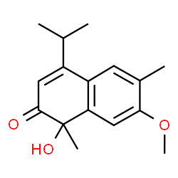 ChemSpider 2D Image | 1-Hydroxy-4-isopropyl-7-methoxy-1,6-dimethyl-2(1H)-naphthalenone | C16H20O3