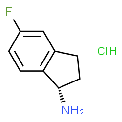 ChemSpider 2D Image | (1S)-5-Fluoro-1-indanamine hydrochloride (1:1) | C9H11ClFN