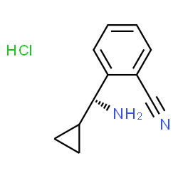 ChemSpider 2D Image | 2-[(S)-Amino(cyclopropyl)methyl]benzonitrile hydrochloride (1:1) | C11H13ClN2