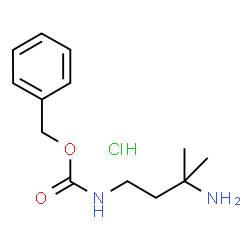 ChemSpider 2D Image | Benzyl (3-amino-3-methylbutyl)carbamate hydrochloride (1:1) | C13H21ClN2O2