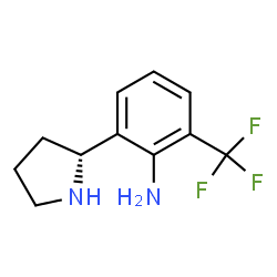 ChemSpider 2D Image | 2-[(2R)-2-Pyrrolidinyl]-6-(trifluoromethyl)aniline | C11H13F3N2