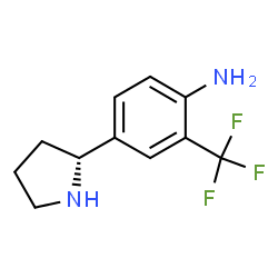 ChemSpider 2D Image | 4-[(2R)-2-Pyrrolidinyl]-2-(trifluoromethyl)aniline | C11H13F3N2