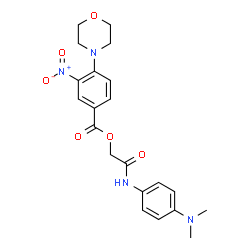 ChemSpider 2D Image | 2-{[4-(Dimethylamino)phenyl]amino}-2-oxoethyl 4-(4-morpholinyl)-3-nitrobenzoate | C21H24N4O6