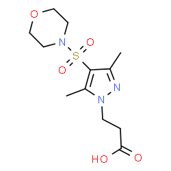 ChemSpider 2D Image | 3-[3,5-Dimethyl-4-(4-morpholinylsulfonyl)-1H-pyrazol-1-yl]propanoic acid | C12H19N3O5S
