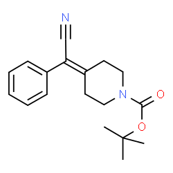 ChemSpider 2D Image | tert-butyl 4-(cyano(phenyl)methylene)piperidine-1-carboxylate | C18H22N2O2