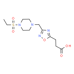 ChemSpider 2D Image | 3-(3-{[4-(Ethylsulfonyl)-1-piperazinyl]methyl}-1,2,4-oxadiazol-5-yl)propanoic acid | C12H20N4O5S