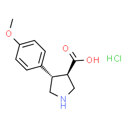 ChemSpider 2D Image | (3R,4S)-4-(4-Methoxyphenyl)pyrrolidine-3-carboxylic acid hydrochloride | C12H16ClNO3