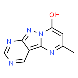 ChemSpider 2D Image | 6-Methylpyrimido[4',5':3,4]pyrazolo[1,5-a]pyrimidin-8-ol | C9H7N5O