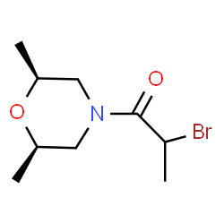 ChemSpider 2D Image | 2-Bromo-1-[(2R,6S)-2,6-dimethyl-4-morpholinyl]-1-propanone | C9H16BrNO2