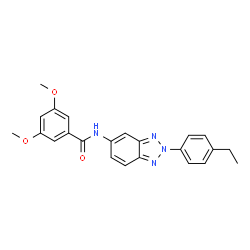 ChemSpider 2D Image | N-[2-(4-Ethylphenyl)-2H-benzotriazol-5-yl]-3,5-dimethoxybenzamide | C23H22N4O3