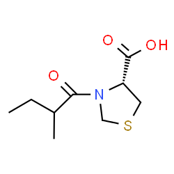 ChemSpider 2D Image | (4R)-3-(2-Methylbutanoyl)-1,3-thiazolidine-4-carboxylic acid | C9H15NO3S