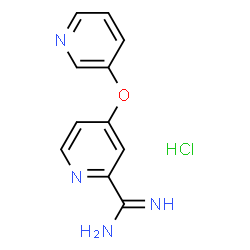ChemSpider 2D Image | 4-(3-Pyridinyloxy)-2-pyridinecarboximidamide hydrochloride (1:1) | C11H11ClN4O