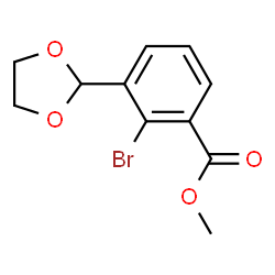 ChemSpider 2D Image | Methyl 2-bromo-3-(1,3-dioxolan-2-yl)benzoate | C11H11BrO4