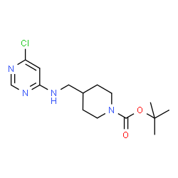 ChemSpider 2D Image | tert-Butyl 4-(((6-chloropyrimidin-4-yl)amino)methyl)piperidine-1-carboxylate | C15H23ClN4O2