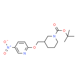 ChemSpider 2D Image | 1,1-Dimethylethyl 3-[[(5-nitro-2-pyridinyl)oxy]methyl]-1-piperidinecarboxylate | C16H23N3O5