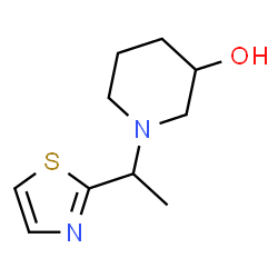 ChemSpider 2D Image | 1-[1-(1,3-Thiazol-2-yl)ethyl]-3-piperidinol | C10H16N2OS