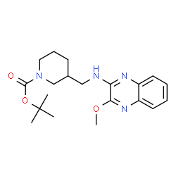 ChemSpider 2D Image | tert-Butyl 3-(((3-methoxyquinoxalin-2-yl)amino)methyl)piperidine-1-carboxylate | C20H28N4O3