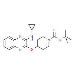 ChemSpider 2D Image | tert-Butyl 4-((3-(cyclopropylamino)quinoxalin-2-yl)oxy)piperidine-1-carboxylate | C21H28N4O3