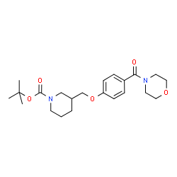 ChemSpider 2D Image | tert-Butyl 3-((4-(morpholine-4-carbonyl)phenoxy)methyl)piperidine-1-carboxylate | C22H32N2O5