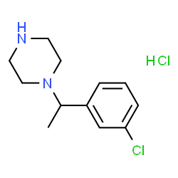 ChemSpider 2D Image | 1-[1-(3-chlorophenyl)ethyl]piperazine hydrochloride | C12H18Cl2N2