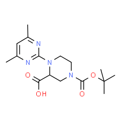 ChemSpider 2D Image | 4-[(tert-butoxy)carbonyl]-1-(4,6-dimethylpyrimidin-2-yl)piperazine-2-carboxylic acid | C16H24N4O4