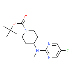ChemSpider 2D Image | TERT-BUTYL 4-[(5-CHLOROPYRIMIDIN-2-YL)(METHYL)AMINO]PIPERIDINE-1-CARBOXYLATE | C15H23ClN4O2