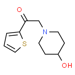ChemSpider 2D Image | 2-(4-Hydroxy-1-piperidinyl)-1-(2-thienyl)ethanone | C11H15NO2S