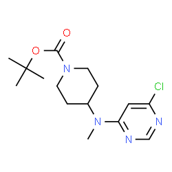 ChemSpider 2D Image | TERT-BUTYL 4-[(6-CHLOROPYRIMIDIN-4-YL)(METHYL)AMINO]PIPERIDINE-1-CARBOXYLATE | C15H23ClN4O2