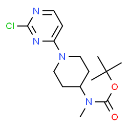 ChemSpider 2D Image | tert-Butyl (1-(2-chloropyrimidin-4-yl)piperidin-4-yl)(methyl)carbamate | C15H23ClN4O2