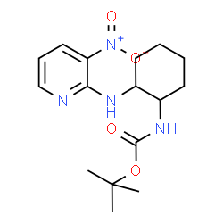 ChemSpider 2D Image | 2-Methyl-2-propanyl {2-[(3-nitro-2-pyridinyl)amino]cyclohexyl}carbamate | C16H24N4O4