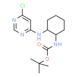 ChemSpider 2D Image | tert-Butyl (2-((6-chloropyrimidin-4-yl)amino)cyclohexyl)carbamate | C15H23ClN4O2