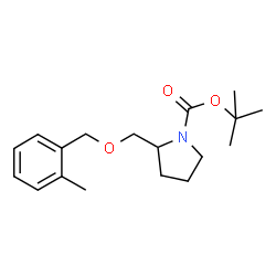 ChemSpider 2D Image | TERT-BUTYL 2-{[(2-METHYLPHENYL)METHOXY]METHYL}PYRROLIDINE-1-CARBOXYLATE | C18H27NO3