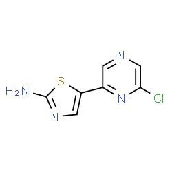 ChemSpider 2D Image | 5-(6-Chloro-2-pyrazinyl)-1,3-thiazol-2-amine | C7H5ClN4S