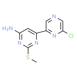 ChemSpider 2D Image | 6-(6-Chloro-2-pyrazinyl)-2-(methylsulfanyl)-4-pyrimidinamine | C9H8ClN5S