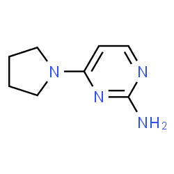 ChemSpider 2D Image | 4-(1-Pyrrolidinyl)-2-pyrimidinamine | C8H12N4
