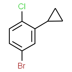 ChemSpider 2D Image | 4-Bromo-1-chloro-2-cyclopropylbenzene | C9H8BrCl
