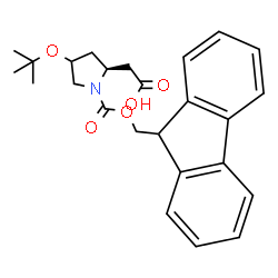 ChemSpider 2D Image | {(2S)-1-[(9H-Fluoren-9-ylmethoxy)carbonyl]-4-[(2-methyl-2-propanyl)oxy]-2-pyrrolidinyl}acetic acid | C25H29NO5