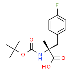 ChemSpider 2D Image | 4-Fluoro-alpha-methyl-N-{[(2-methyl-2-propanyl)oxy]carbonyl}-D-phenylalanine | C15H20FNO4