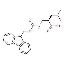 ChemSpider 2D Image | (2R)-2-({[(9H-Fluoren-9-ylmethoxy)carbonyl]amino}methyl)-4-methylpentanoic acid | C22H25NO4