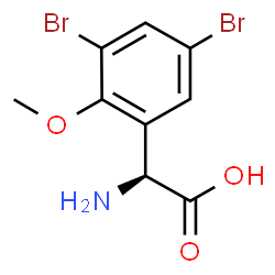 ChemSpider 2D Image | (2S)-Amino(3,5-dibromo-2-methoxyphenyl)acetic acid | C9H9Br2NO3