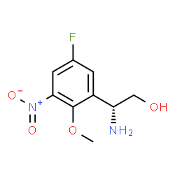 ChemSpider 2D Image | (2R)-2-Amino-2-(5-fluoro-2-methoxy-3-nitrophenyl)ethanol | C9H11FN2O4
