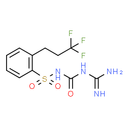 ChemSpider 2D Image | N-(Carbamimidoylcarbamoyl)-2-(3,3,3-trifluoropropyl)benzenesulfonamide | C11H13F3N4O3S
